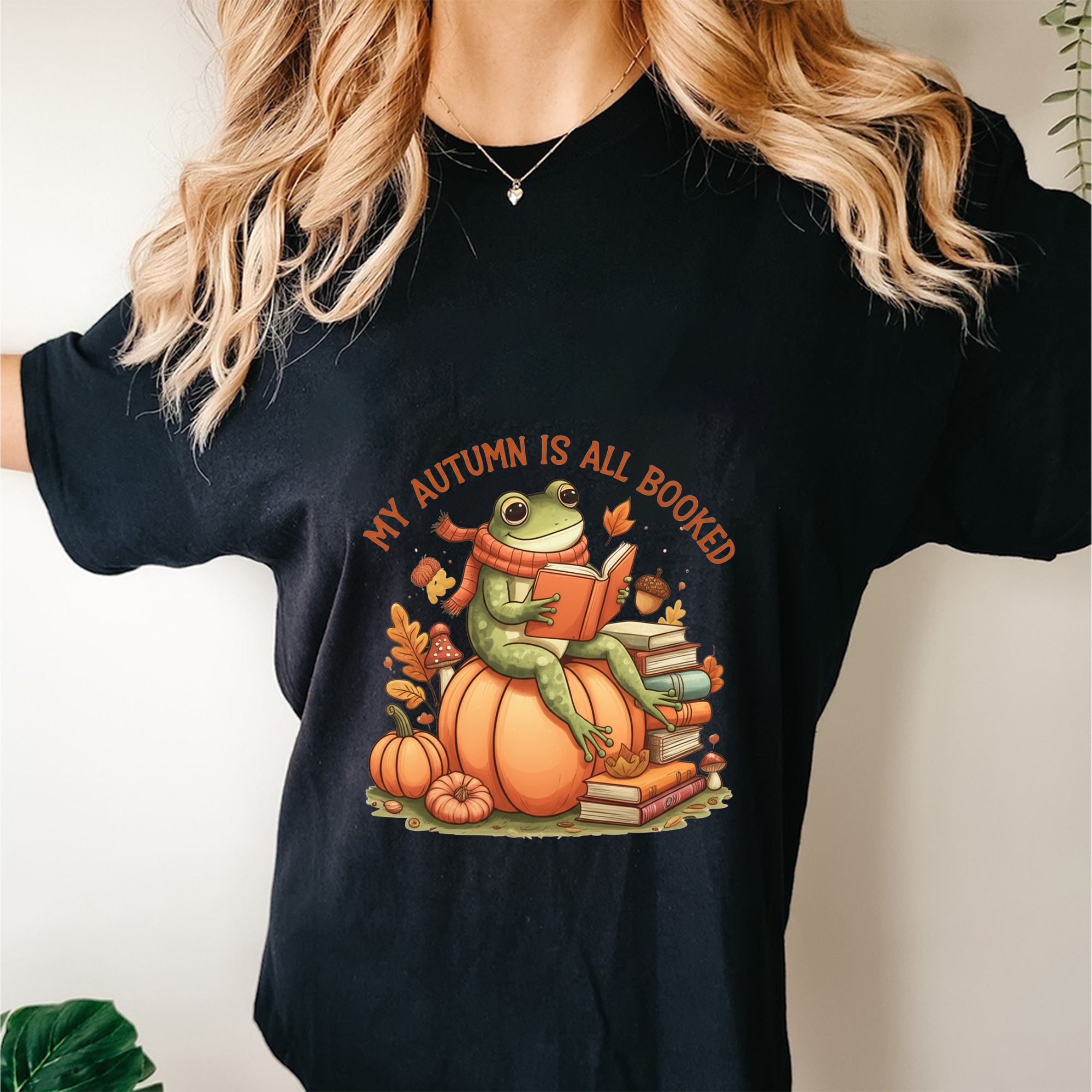Autumn Reading Frog T-Shirt