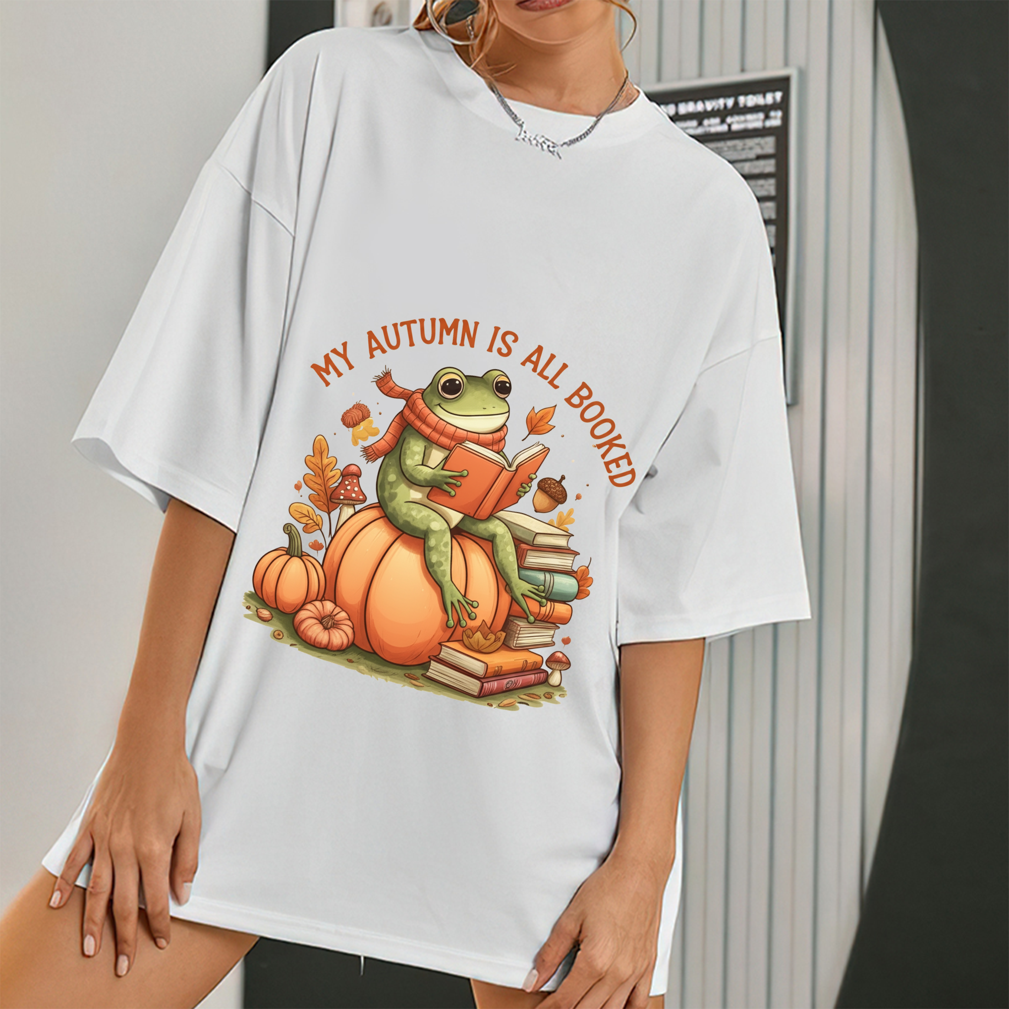 Autumn Reading Frog T-Shirt