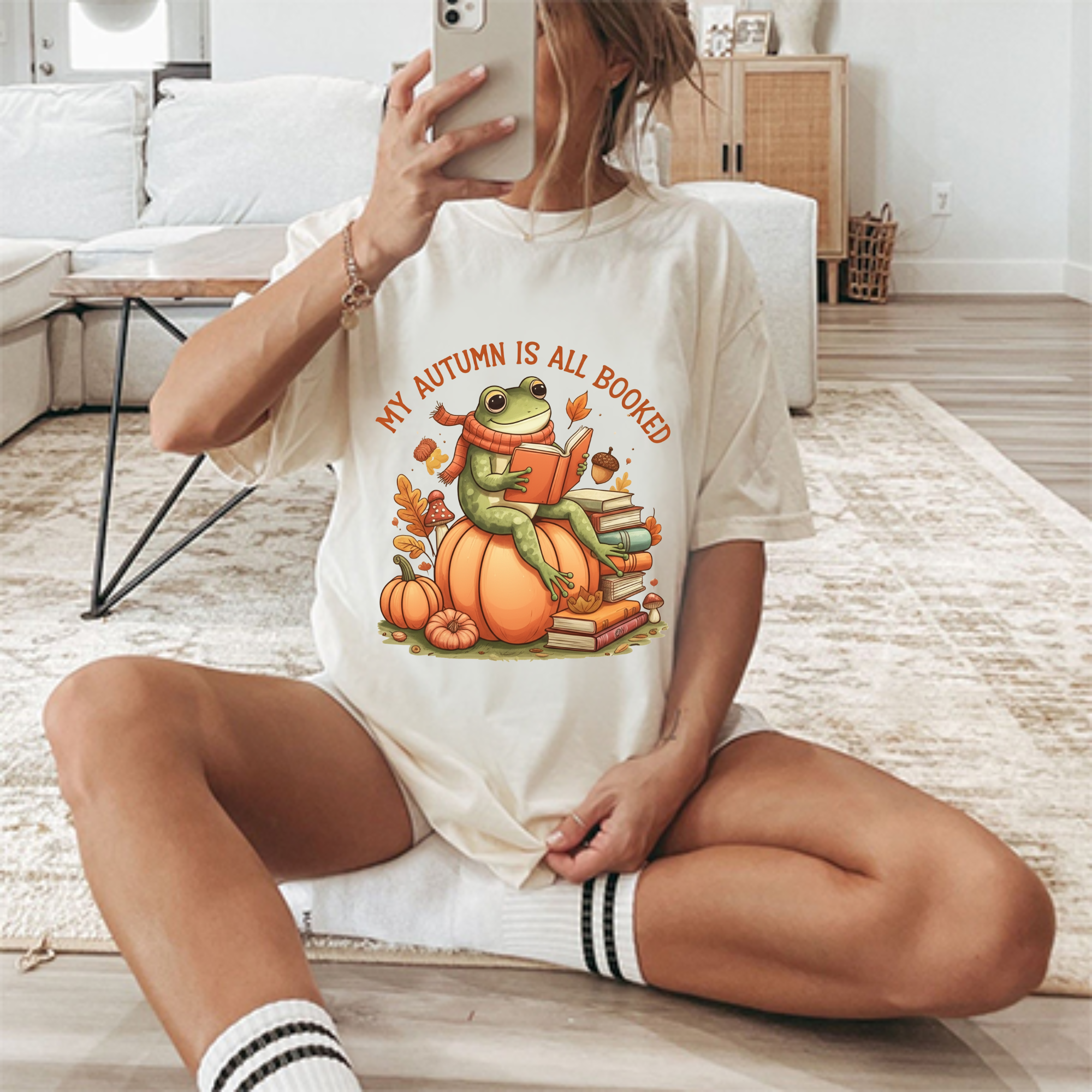 Autumn Reading Frog T-Shirt